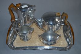 Five Piece Picquot Ware Tea & Coffee Set