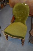 Green Vela Upholstered Victorian Nursing Chair