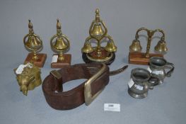 Brass Horse Harness Bells, Large Belt, Chinese Ink