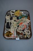 Tray Lot of Costume Jewellery; Bead Necklaces, Bro