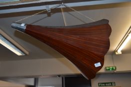 Large Mahogany Gramophone Horn