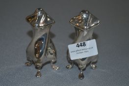 Pair of Hallmarked Silver Pepper Pot - London 1902