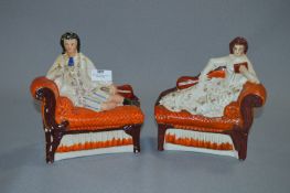 Pair of Staffordshire Flatback Figurines