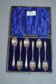 Cased Set of Six Silver Teaspoons - Sheffield 1904