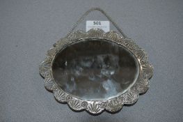 Early 20th Century Decorative Embossed Silver Mirr