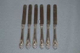 Set of Six Silver Handled Knives - Sheffield 1914