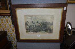 Oak Framed Print - Victorian Village Scene