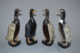 Four Art Deco Duck Clothes Brushes