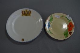 George V Commemorative Plate and a Floral Painted