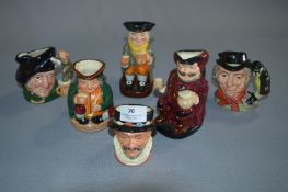 Six Royal Doulton Toby Jugs