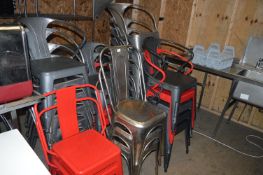 *Twenty Eight Industrial Style Stackable Chairs (A