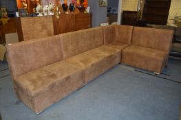 Faux Suede Corner Unit Comprising of three Straigh