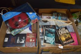 Two Boxes of Paperback Books and a Ladybug Nightli