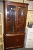 Mahogany Corner Cabinet with Glazed Doors