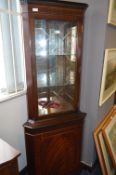 Mahogany Corner Cabinet with Mirrored Back