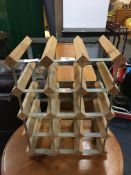 Pine & Metal Twelve Bottle Wine Rack