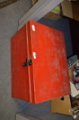 Red Painted Metal Documents Box