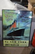 Printed Metal Sign - White Starline Titanic