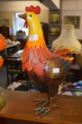 *Painted Metal Garden Ornament - Cockerel