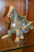 Stoneware Pottery Dragon Ornament