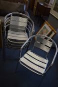 Set of Five Chrome Tub Chairs