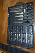 Cased Set of Ethos Cutlery, Carving Knives & Forks