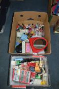 Two Boxes Containing Cosmetics; Nail Varnish, Soap
