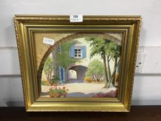 Gilt Framed Print - Courtyard Garden
