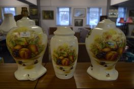 Three Aynsley Pottery Table Lamp Bases