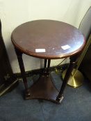 Rosewood Effect Circular Side Table