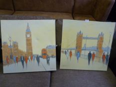 Pair of Painting on Canvas - House of Parliament a