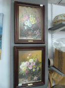 Pair of Framed Oil Effect Prints - Still Life Flow
