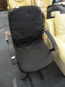 Black Upholstered Swivel Office Armchair