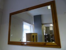 Pine Framed Beveled Edge Wall Mirror