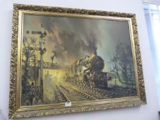 Gilt Framed Print - Steam Train