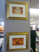Pair of Gilt Framed Prints - African Figures