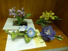 Franklin Mint Porcelain Flower Ornaments