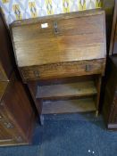 Small Oak Bureau with Undershelf