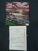 Oil on Canvas - Hawaiian Sunset K. Gates with Cert