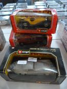 Three Burago Diecast Model Vehicles - Jaguar, Buga