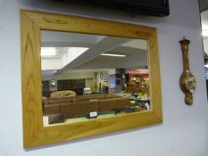 Light Oak Framed Wall Mirror