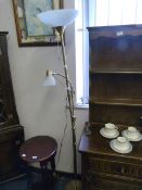 Polished Steel Twin Spot Floor Lamp