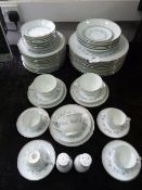 Noritake Concord Blue Leaf & Silver Patterned Tea