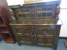 Ercol Buffet Sideboard with Lead Glazed Glass Top