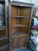 Oak Corner Unit with Upper Shelves