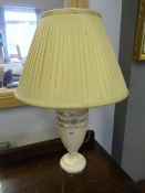 White & Silver Painted Table Lamp