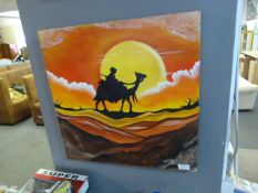 Acrylic Painting on Canvas - Boy on Camel by Dean