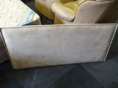 Light Brown Suede Leather Double Headboard