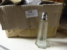 *Box of 9 Glass & Chrome Salt Pots