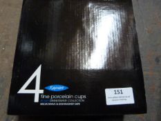 *Four Rayware Porcelain Coffee Cups